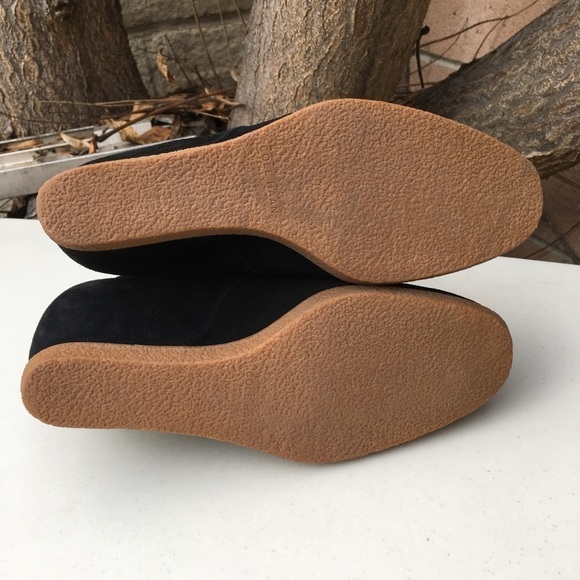 Cole Haan Leslie Suede Wedge Ankle Boot Black Size 8 - Picture 7 of 7